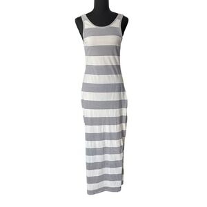 Roxy White Striped Maxi Dress Sleeveless Casual Beach Summer‎ Sundress